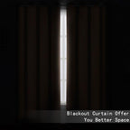 LEMOMO Blackout Curtains 52 x 120 Inch Long Cappuccino Curtains Set of 2 Panels - Image 3
