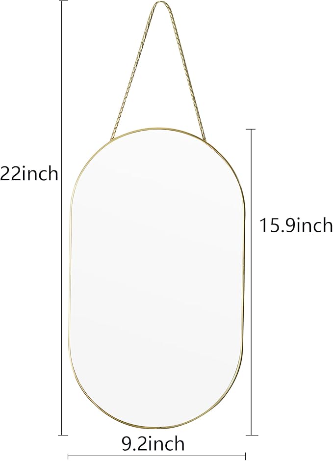 Gold Oval Mirror, Vanity Mirror - Image 4