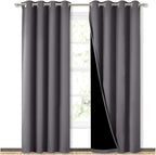 NICETOWN Grey Full Shade Curtain Panels, Pair of Energy Smart & Noise Blocking by NICETOWN