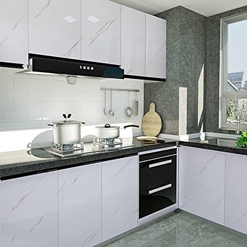 Glossy Marble Paper Granite Gray/White Wallpaper Peel and Stick Wallpaper Self - Image 5