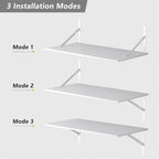 Deep Floating Shelves for Wall Set of 3, 24W x 12 Inch Deep White Floating - Image 5