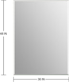 Ruomeng Frameless Mirror for Wall, 48x36 Inch Bathroom Vanity Mirror Farmhouse - Image 4