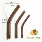 COCOYA 4Pack Wood Hooks Wall Mounted, Minimalist Easy Install Natural Real - Image 6