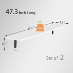 DINZI LVJ Long Wall Shelves, 47.3Inch Wall Mounted Shelves Set of 2, Extra - Image 3