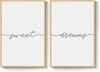 Framed Sweet Dreams Wall Art for Bedroom Decor, Modern Black and White - Image 8