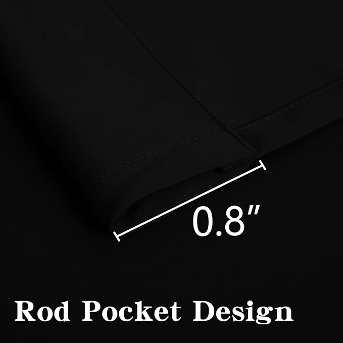 IGEMAEVE Black Blackout Curtain 84 Inch Length 1 Panel, Grommet Energy Saving - Image 3