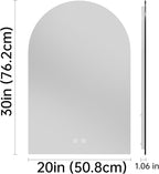 Arched Backlit Mirror Bathroom 20"x30"- Frameless LED Bathroom Mirror - Image 9