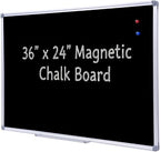 36 x 24 Inch Magnetic Black Chalkboard by DexBoard