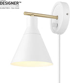 Globe Electric 65542 1-Light Plug-in or Hardwire Wall Sconce, Matte White - Image 11