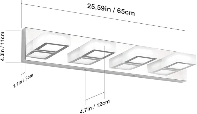 Ralbay LED Modern Vanity Light Bathroom Vanity Lights Over Mirror Acrylic - Image 3
