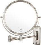 Wall Mounted Makeup Mirror, 1X/5X Magnifying Mirror Double Sided, 8 Inch by ALHAKIN