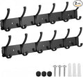 Dntorx Coat Rack Wall Mount, 2 Pack Coat Hooks Hanger Wall Double Hook Rack by Dntorx