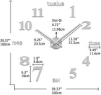 VANGOLD Large Wall Clocks for Living Room Decor, DIY Wall Clock Modern 3D Wall - Image 3