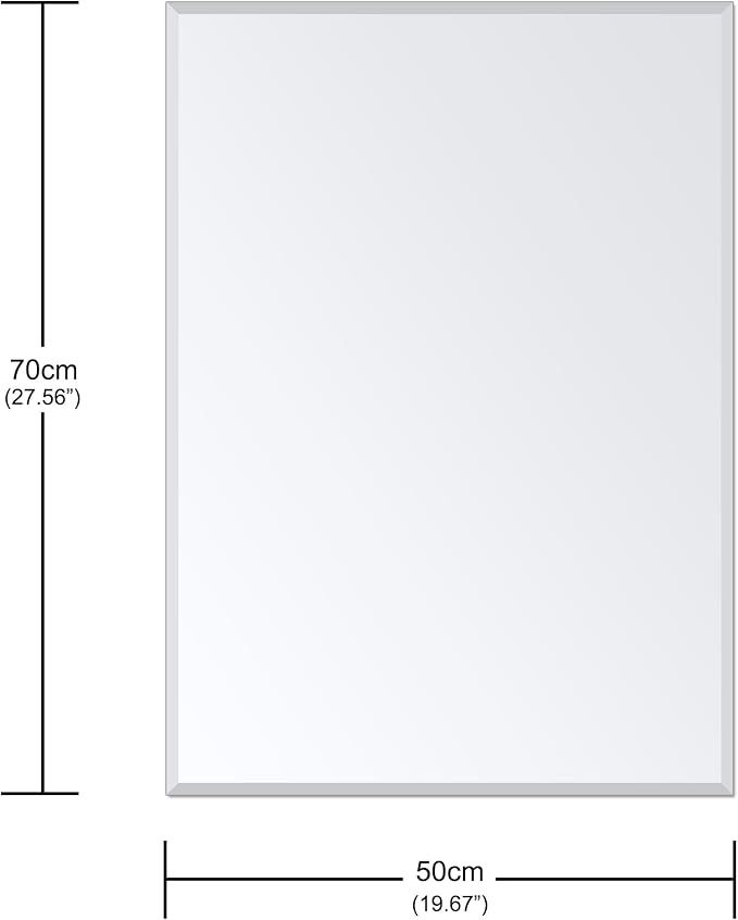 Ruomeng Wall Mirror Beveled Edge Frameless Mirror 20” x 28“ Wall Mounted Mirror - Image 4