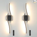 Daunton Modern Battery Operated Wall Sconce Set of 2, 3CCT Adjustable, Timer& by Daunton