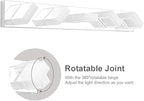 Ralbay Chrome Bathroom Vanity Lighting Fixtures Acrylic Rotable 360° LED Modern - Image 2