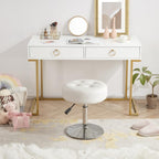 Gitrah White Vanity Stool Chair Swivel Adjustable Comfortable Makeup Stool - Image 4