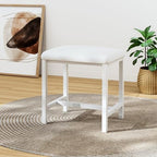 Small Vanity Stool, Cute Vanity Stools with Cushion, White Makeup Vanity Chair for Small Spaces, Living Room, Bedroom, Bathroom, Entryway, Ottoman Foot Rest for Couch Sillas Modern - Image 7