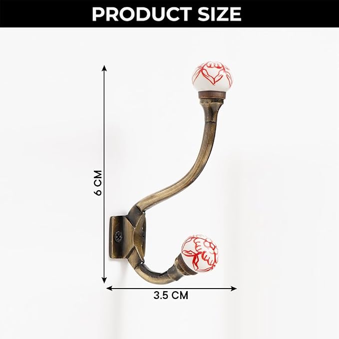 Indian Shelf 44Lb. Colorful Ceramic Double Wall Hooks - Image 6