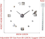 DIY 3D Wall Clock Large Frameless Watch Mirror Surface Wall Art Clock - Image 3
