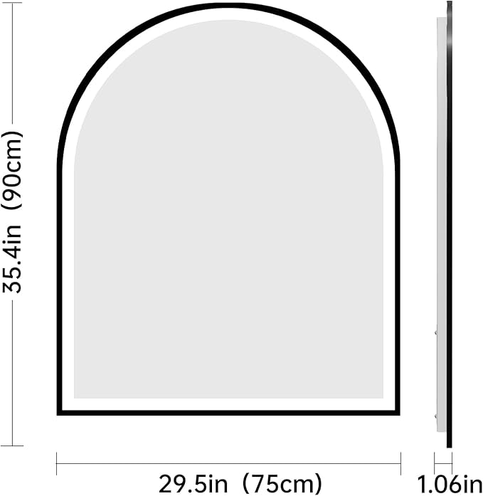 Arched LED Mirror for Bathroom 30"x36", 3 Color Changing, Shatterproof - Image 8