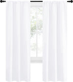 NICETOWN White Curtains 50% Blackout White Curtain Set, Modern Design Solid Rod - Image 2