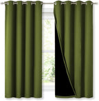 NICETOWN 100% Blackout Curtains 54" Long, Olive Green, 1 Pair, Double-Deck by NICETOWN