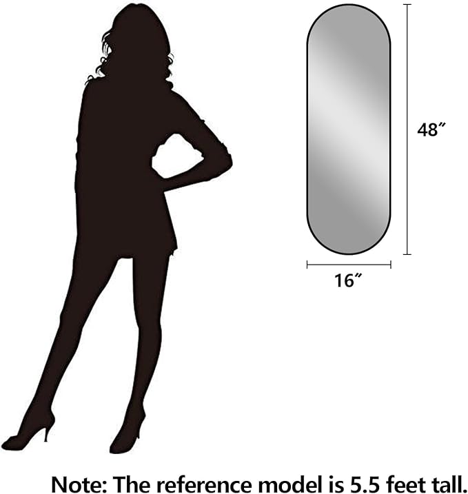 Oval Full Length Mirror, Ultra-Clear Explosion-Proof Dressing Mirror, Simple - Image 2