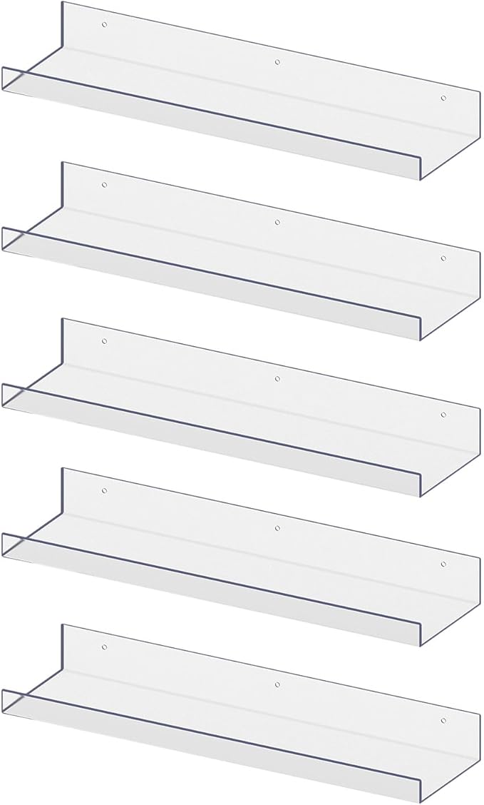 RLAVBL 5 Pack Acrylic Shelves, Living Room, Kitchen Storage by RLAVBL
