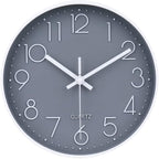 jomparis 10 Inch Gray Wall Clock Battery Operated Silent & Non-Ticking Wall by JOMPARIS