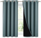NICETOWN 100% Blackout Curtains 54 inches Long, Double-Deck Completely Blackout by NICETOWN