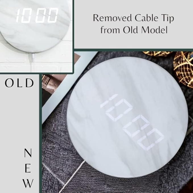 Minimalist LED Digital Wall Clock – USB Powered | Grey Concrete Style | 12/24 - Image 5