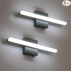 Combuh 2 PackLED Bathroom Vanity Light Bar 16 Inch 9W Black IP44 Over Mirror by Combuh