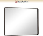 Keonjinn Black Bathroom Mirror for Over Sink, 40 x 30 Inch Rounded Rectangle - Image 9
