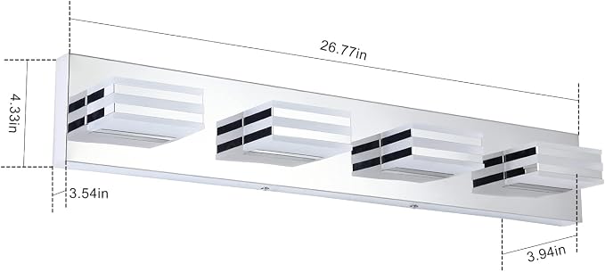 LED Vanity Lights for Bathroom 4 Light Bathroom Lamp over Vanity 27Inch Bathoom - Image 9