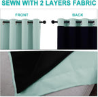 NICETOWN Aqua Blue 100% Blackout Curtains - Image 5