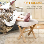 LUE BONA Square Linen Makeup Stool, Metal X Legs, Small Ottoman Stool Chair for Vanity, Modern Padded Seat Foot Rest for Makeup Room, Bathroom - Image 4