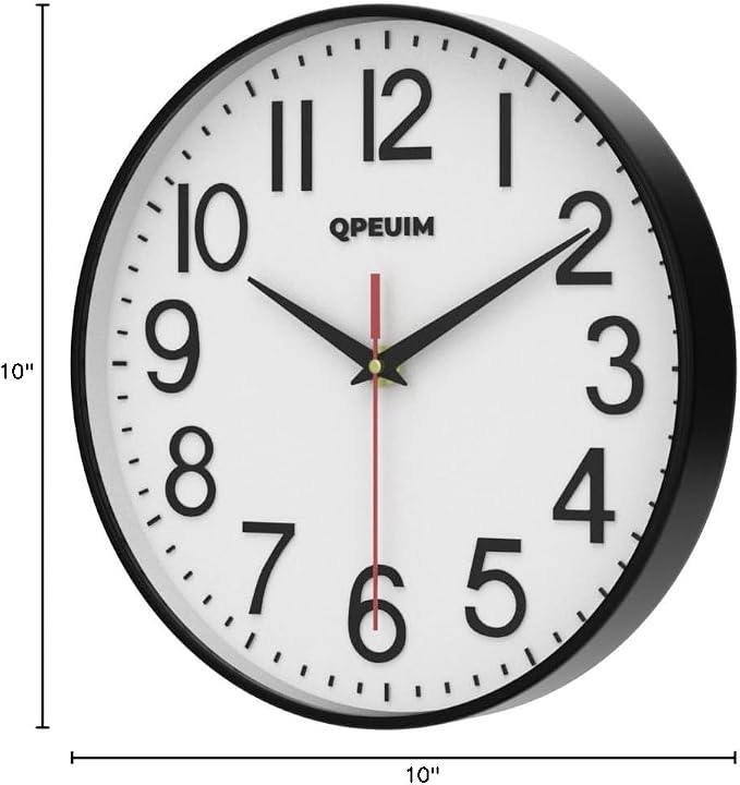 QPEUIM Wall Clock Wall Clocks Silent Non-Ticking Battery Operated Large Easy to - Image 7