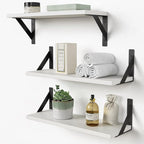 Forbena White Floating Shelves for Wall Decor Set of 3, 17 x 6 Inches Bathroom by Forbena