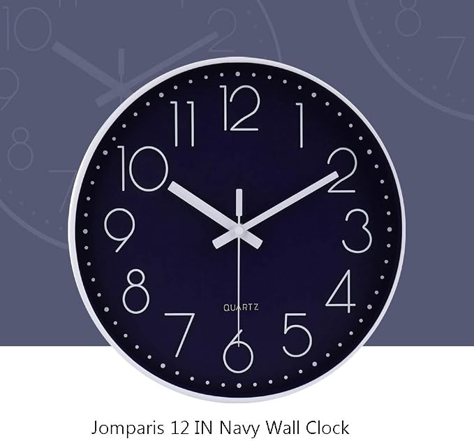 jomparis 12 Inch Silent Non-Ticking Battery Operated Quality Quartz Round Wall - Image 6
