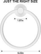 SetSail Towel Holder for Bathroom Wall Screw-in White Towel Ring Stainless - Image 5