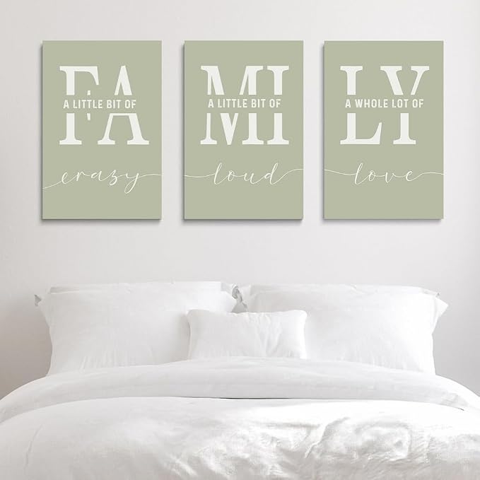 GUBIYU Farmhouse Family Wall Art Set of 3, Home Love Framed Canvas Prints - Image 5