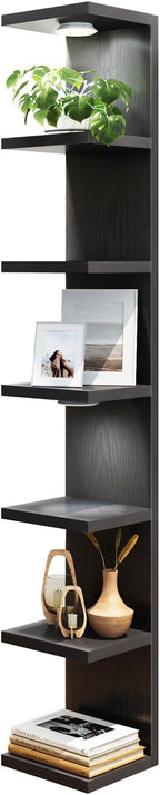Fixwal Black Shelves 7 Tier Wall Mounted Shelf Unit Floating Shelves by Fixwal