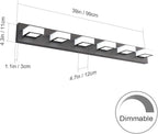 Ralbay 6 Lights LED Modern Dimmable Matte Black Vanity Light Acrylic Modern - Image 2