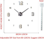 DIY 3D Wall Clock Large Frameless Watch Mirror Surface Wall Art Clock - Image 3