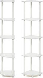 Furinno Turn-N-Tube Corner Shelf Set of 2, 5-Tier Corner Bookshelf, Open - Image 6