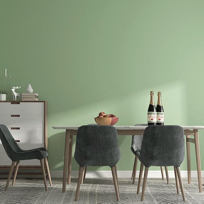 Safiyya 393"x17.7" Light Green Peel and Stick Wallpaper Green Solid Color - Image 8