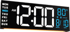 JALL 16" Large Digital Wall Mount Clock, Count Down Timer, Big LED, RGB Color by JALL