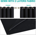 NICETOWN Cold Blocking 100% Blackout Curtains, Durable Black Lined Blackout - Image 5