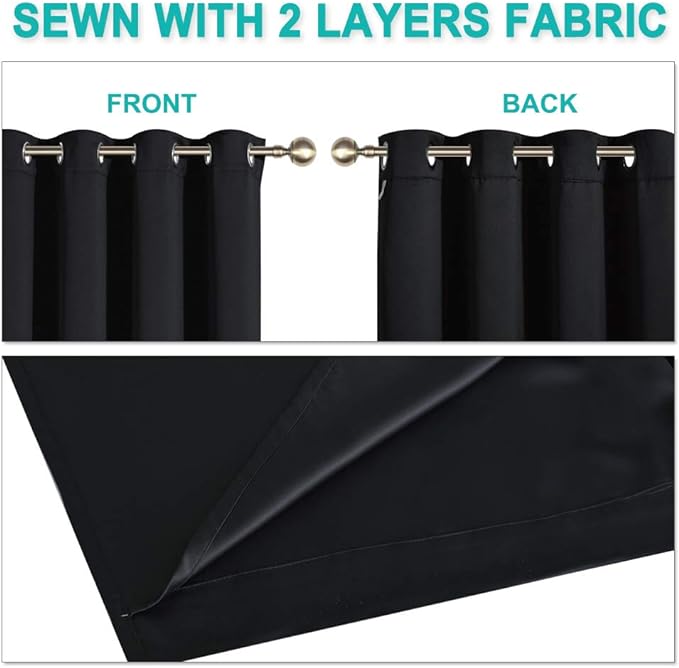 NICETOWN Room Warming Blackout Curtains 80 inches Long, Full Light Blocking - Image 5